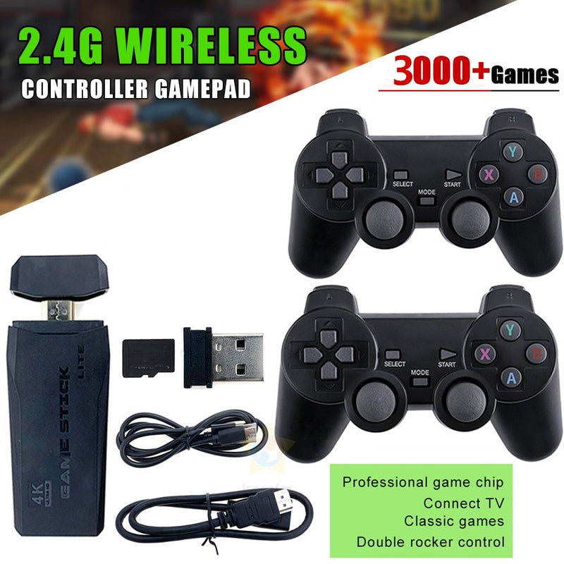 Video Game Console 2.4G Game Stick 4K 10000+ Games Pre-installed