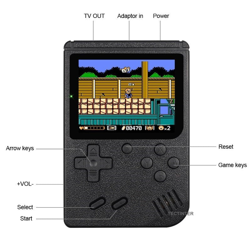 Retro Portable Mini Handheld Video Game Console 400 Games Pre-installed